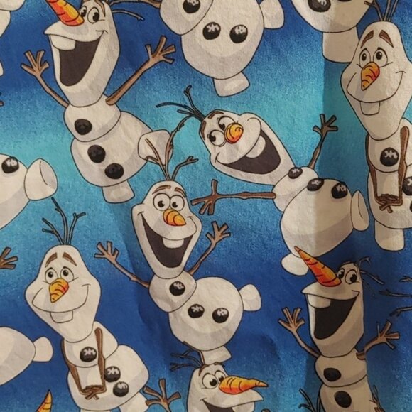 Disney Frozen Olaf nursing scrubs top shirt short sleeve blue white X large - Picture 5 of 6